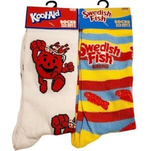 Novelty Colorful Socks Kids Juice‎ and Striped Candy Fish Mens Womens Size  6-12